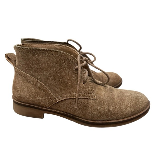 Lucky Brand Garboh‎ Women's Size 6M Tan Suede Lace Up Chukka Ankle Boots Bootie - Picture 1 of 10